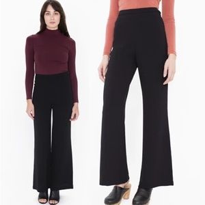 American Apparel Hight Waist Black Flare Crepe Pants - M